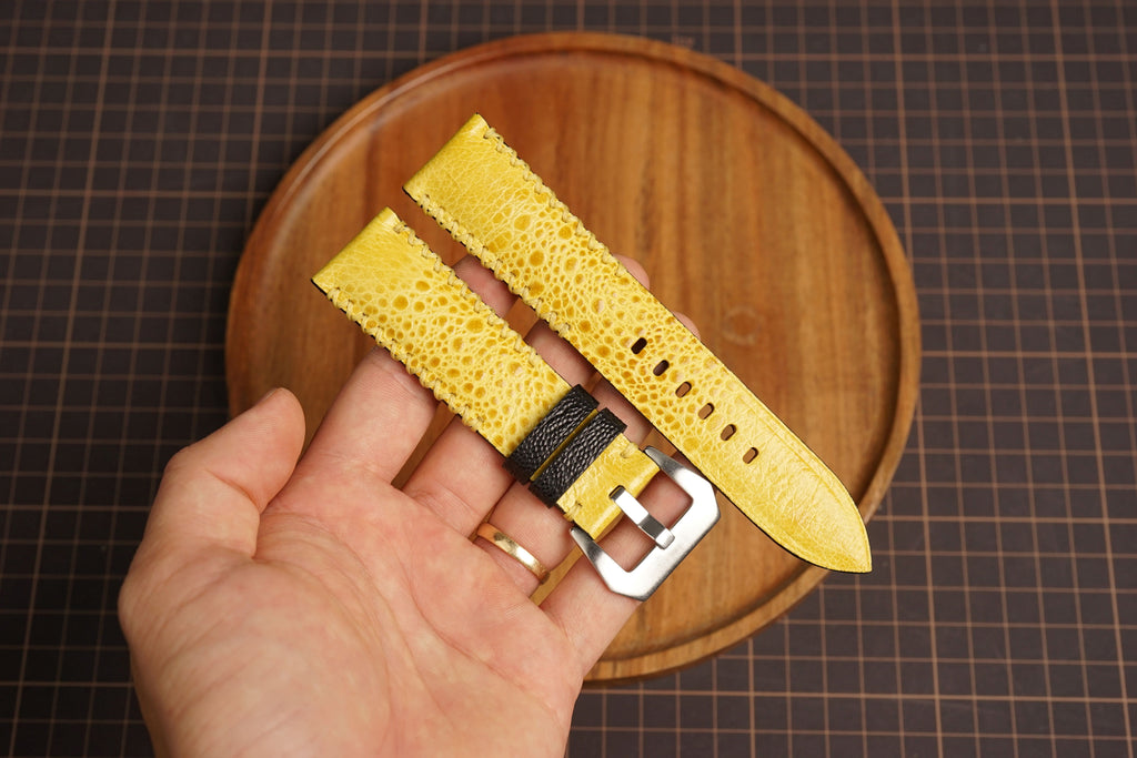 Bespoke Yellow Toad Leather Watch Strap for Panerai 20/22/24/26/27mm