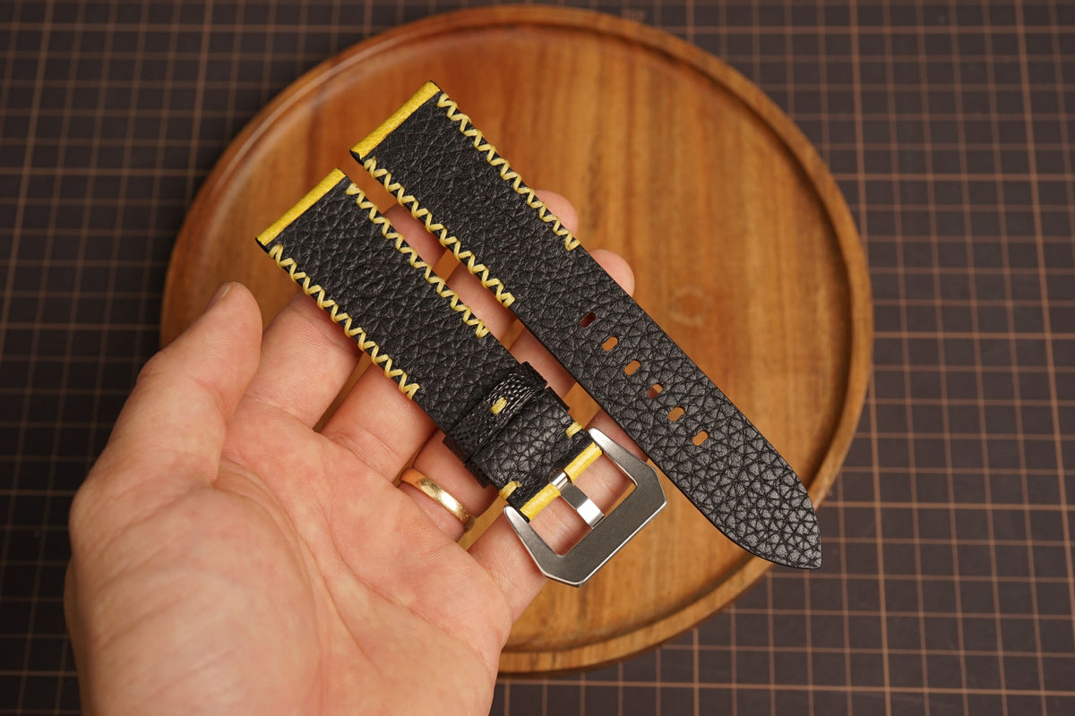 Bespoke Yellow Toad Leather Watch Strap for Panerai 20/22/24/26/27mm