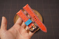 Bespoke Orange Toad Leather Watch Strap for Panerai 20/22/24/26/27mm, Exotic Leather Watch Strap