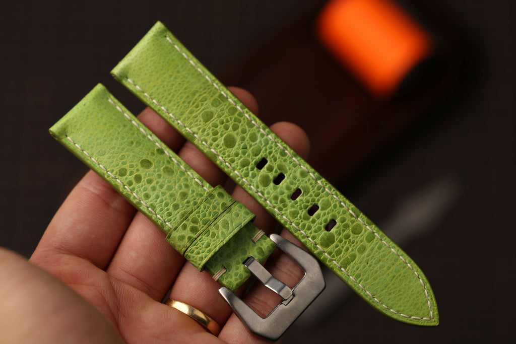 Bespoke Green Toad Leather Watch Strap for Panerai 20/22/24/26/27mm