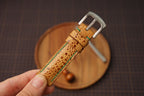 Bespoke Mustard Yellow Toad Leather Watch Strap, Diver Leather Watch Band