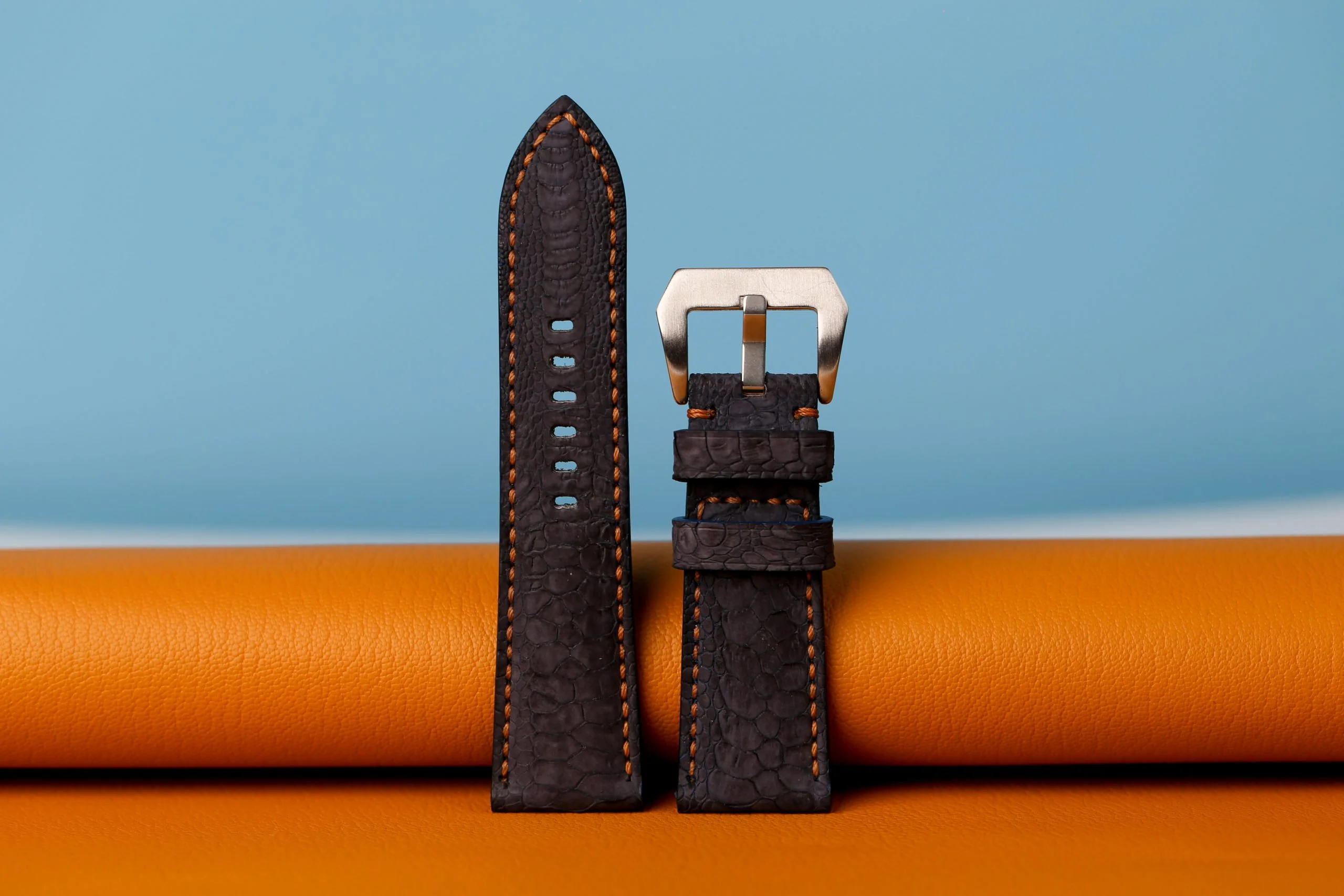 Kentostraps Black Chicken Leg Leather Watch Strap for Panerai 18mm 20mm 22mm 24mm 26mm 27mm