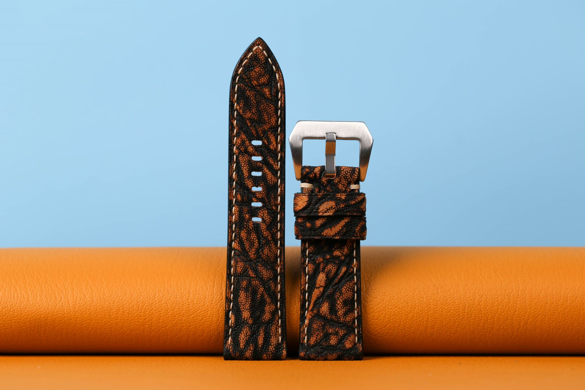 Black Brown Elephant Watch Strap 22mm