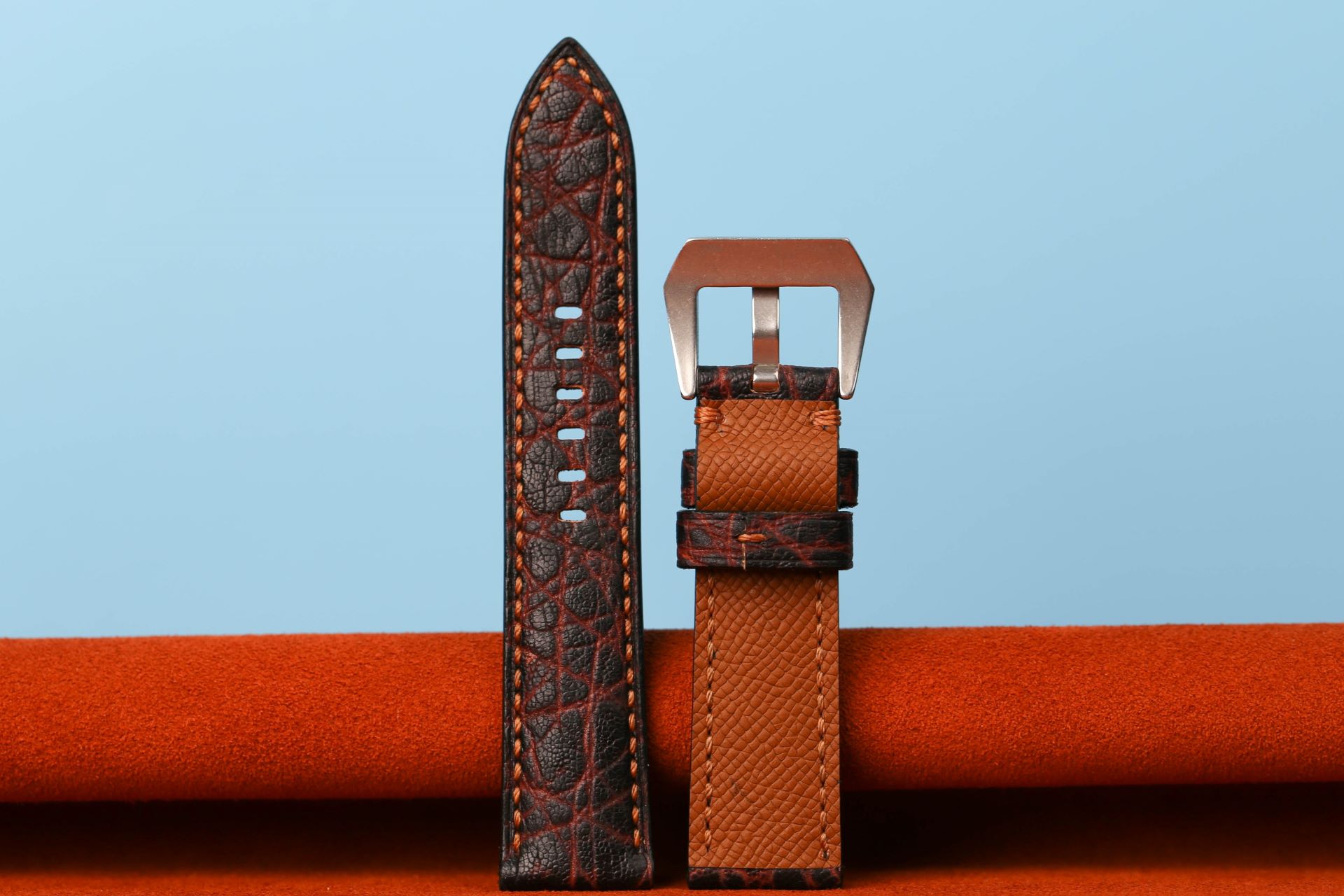 Black Burgundy Elephant Watch strap 24mm (4)