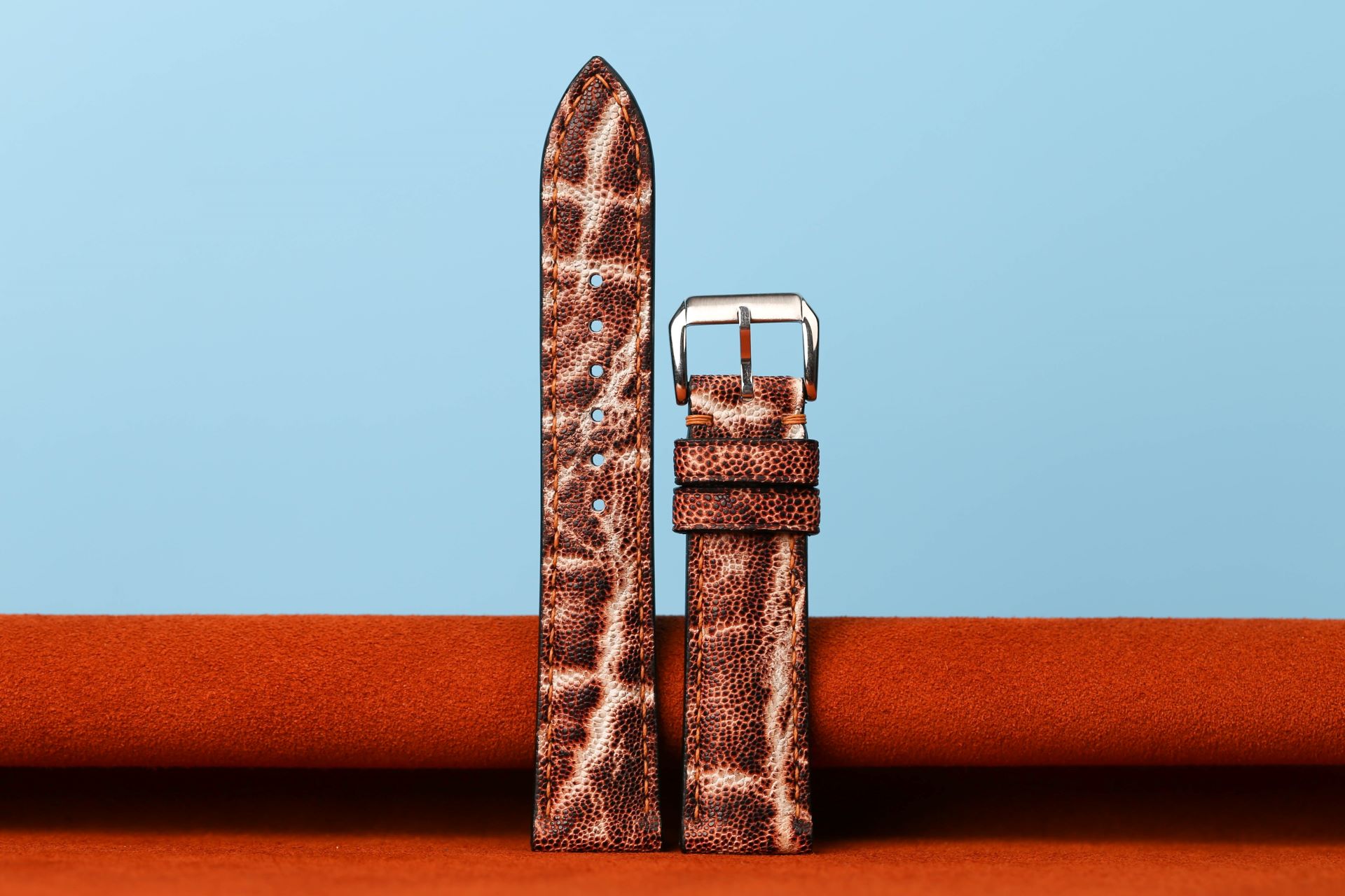 White Burgundy Elephant Watch Strap 20mm (1)