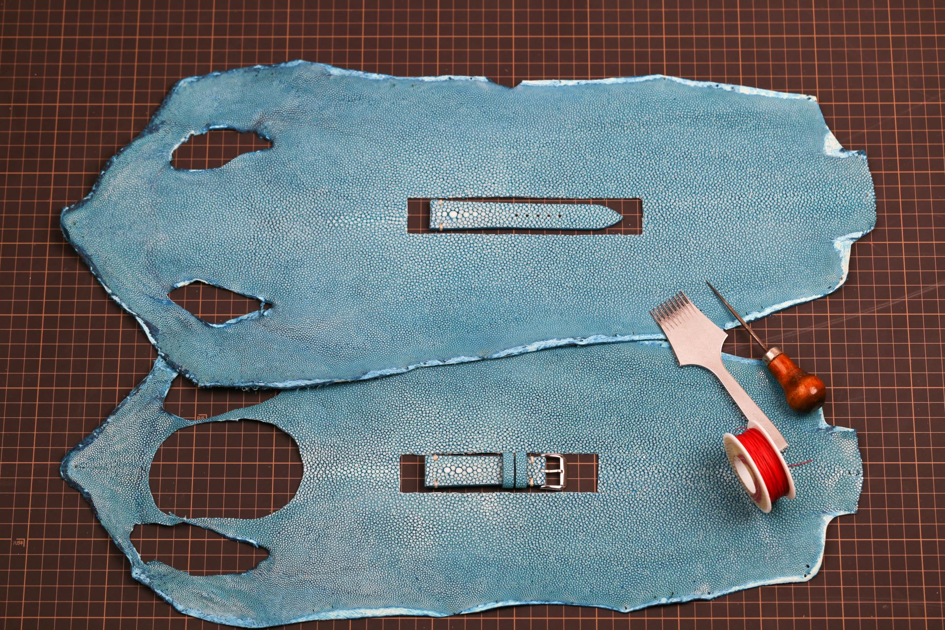 baby blue stingray watch strap, slim watch strap