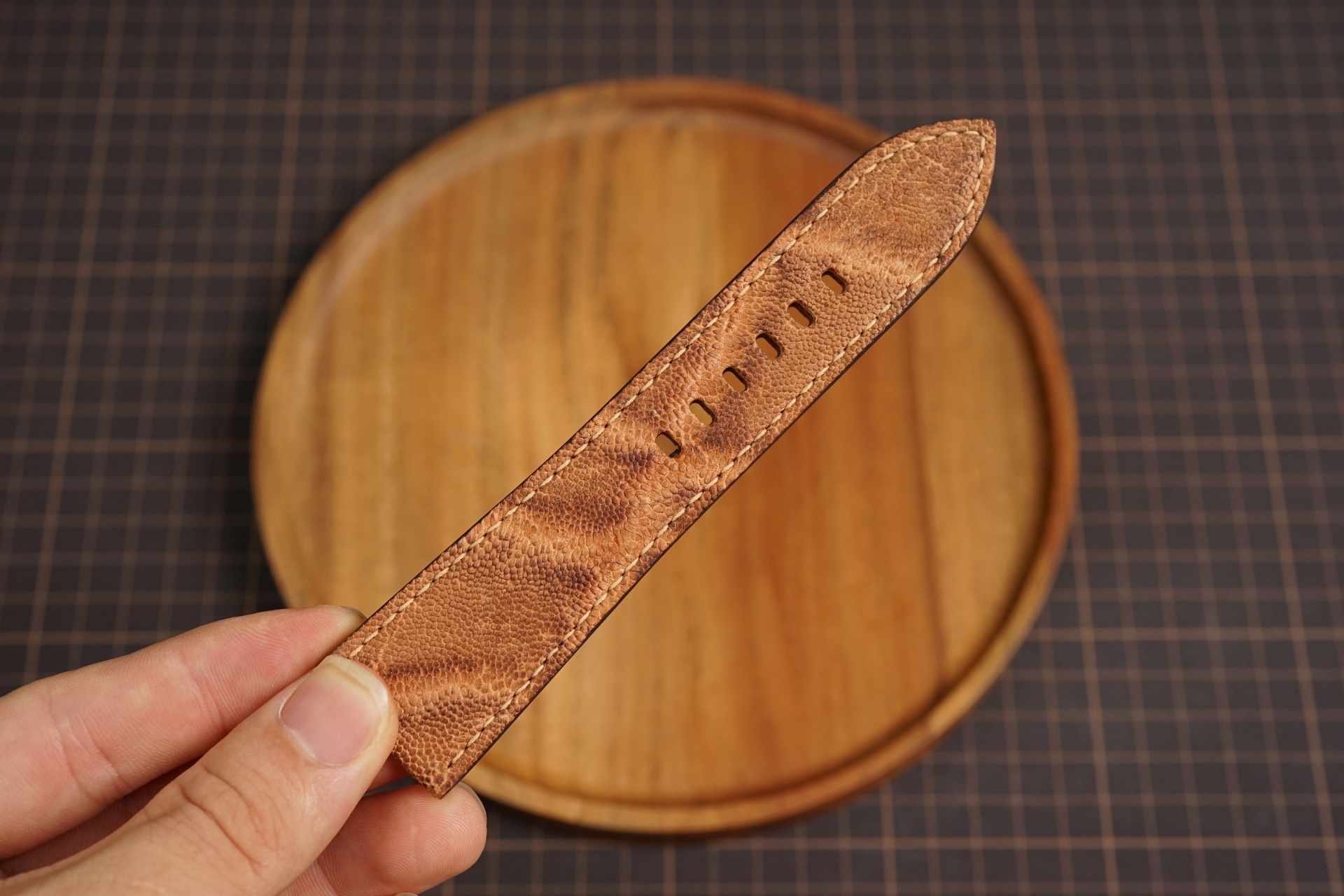 Bespoke Brown Elephant Leather Watch Strap, Panerai Watch Strap (6) Bespoke Brown Elephant Leather Watch Strap, Panerai Watch Strap