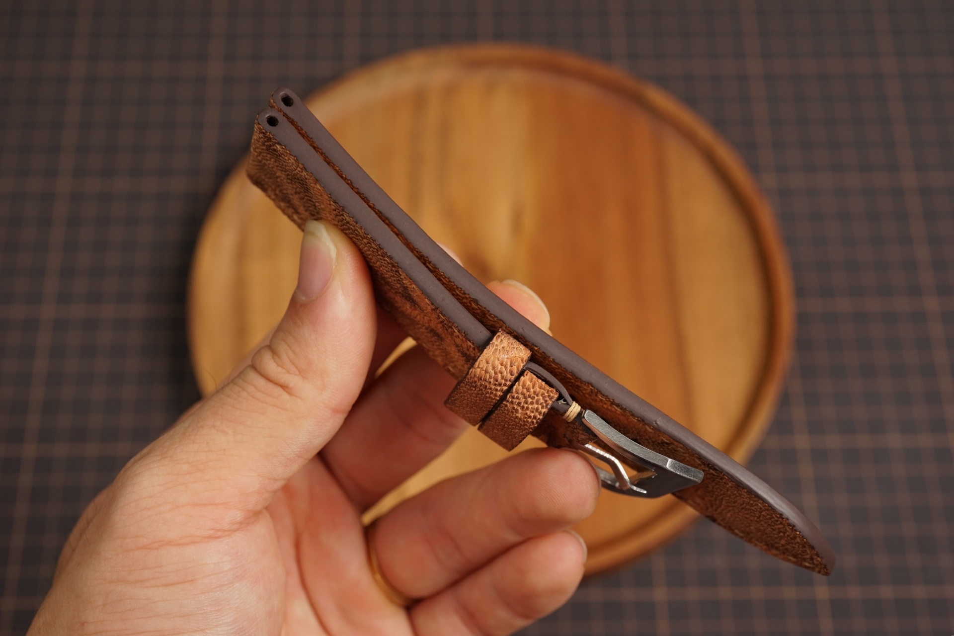 Bespoke Brown Elephant Leather Watch Strap, Panerai Watch Strap (7) Bespoke Brown Elephant Leather Watch Strap, Panerai Watch Strap