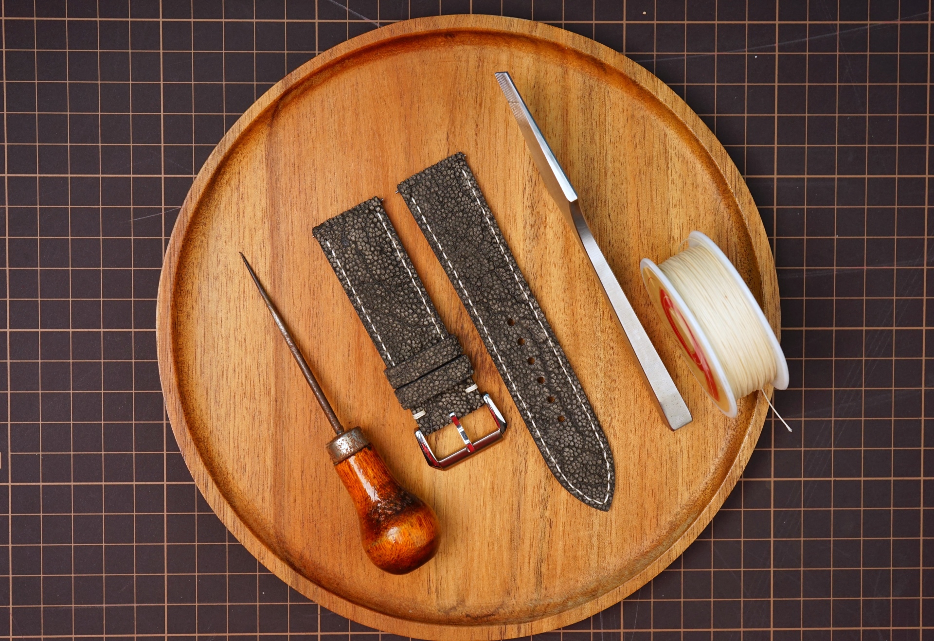 Bespoke Gray Elephant Leather Watch Strap, Custom Tudor Watch Strap Bespoke Gray Elephant Leather Watch Strap, Custom Tudor Watch Strap