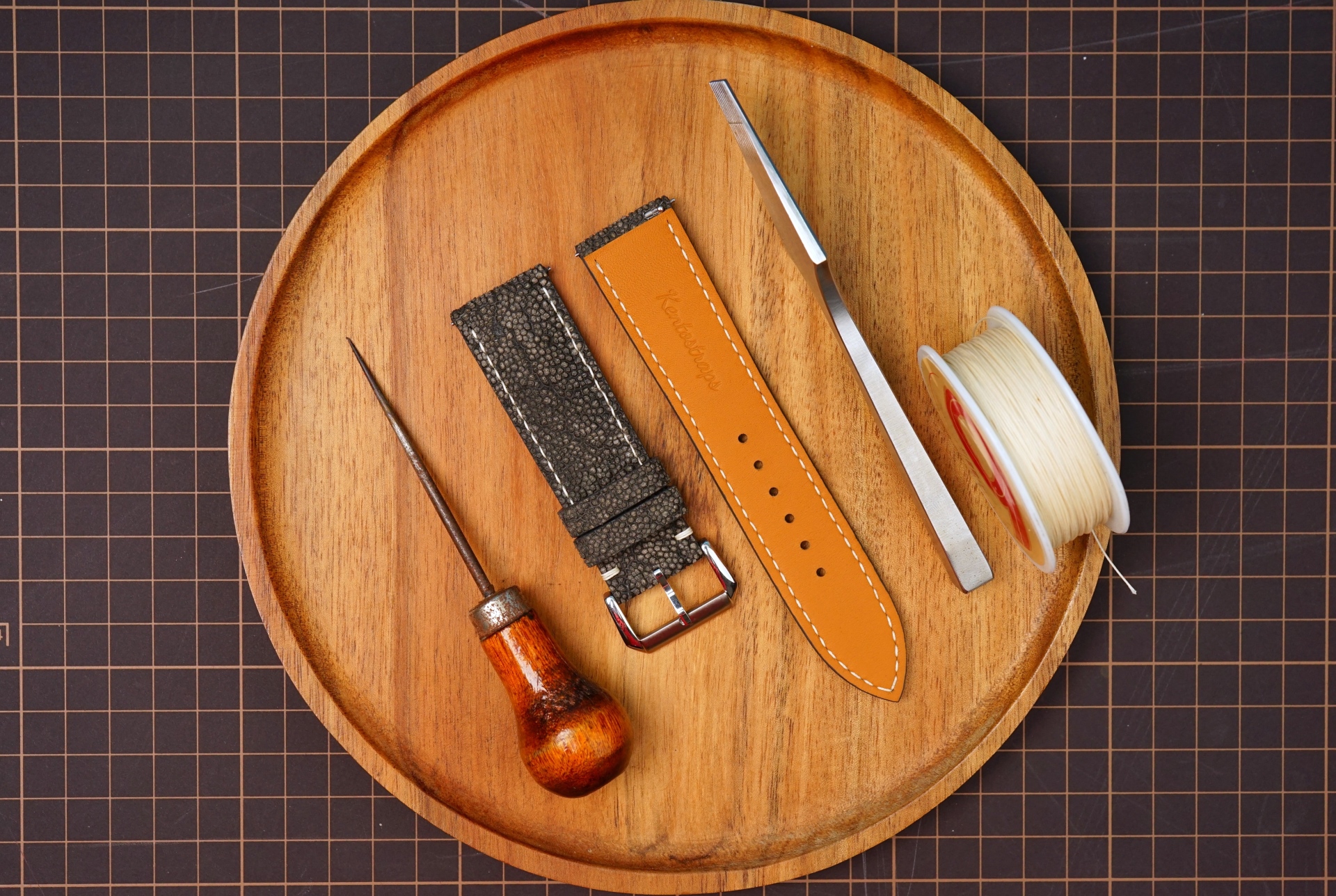 Bespoke Gray Elephant Leather Watch Strap, Custom Tudor Watch Strap Bespoke Gray Elephant Leather Watch Strap, Custom Tudor Watch Strap