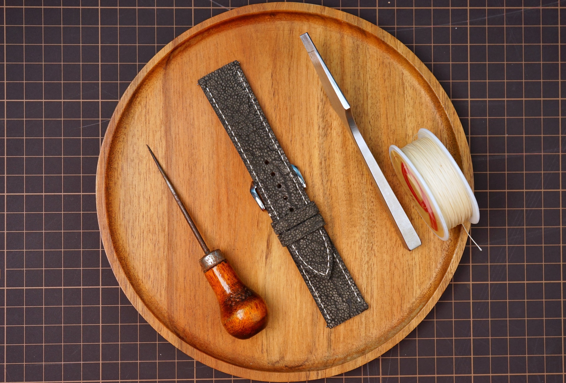 Bespoke Gray Elephant Leather Watch Strap, Custom Tudor Watch Strap Bespoke Gray Elephant Leather Watch Strap, Custom Tudor Watch Strap