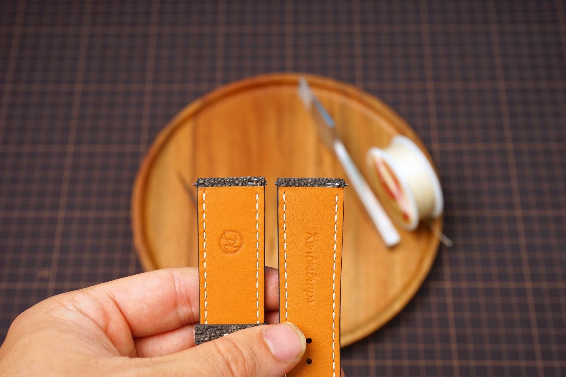 Bespoke Gray Elephant Leather Watch Strap, Custom Tudor Watch Strap Bespoke Gray Elephant Leather Watch Strap, Custom Tudor Watch Strap