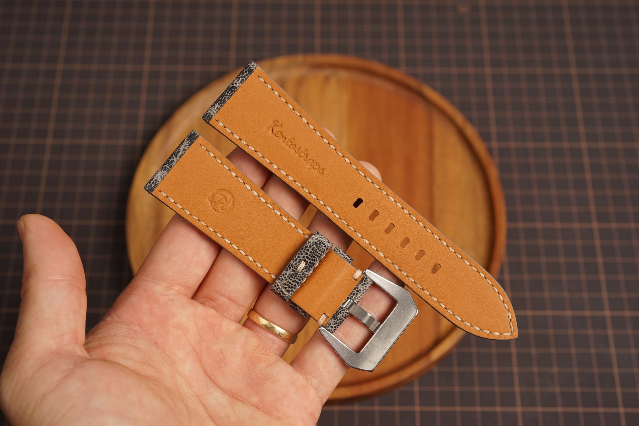 Exotic Gray Elephant Leather Watch Strap for Panerai 20mm 22mm 24mm 26mm (15) Exotic Gray Elephant Leather Watch Strap for Panerai 20mm 22mm 24mm 26mm