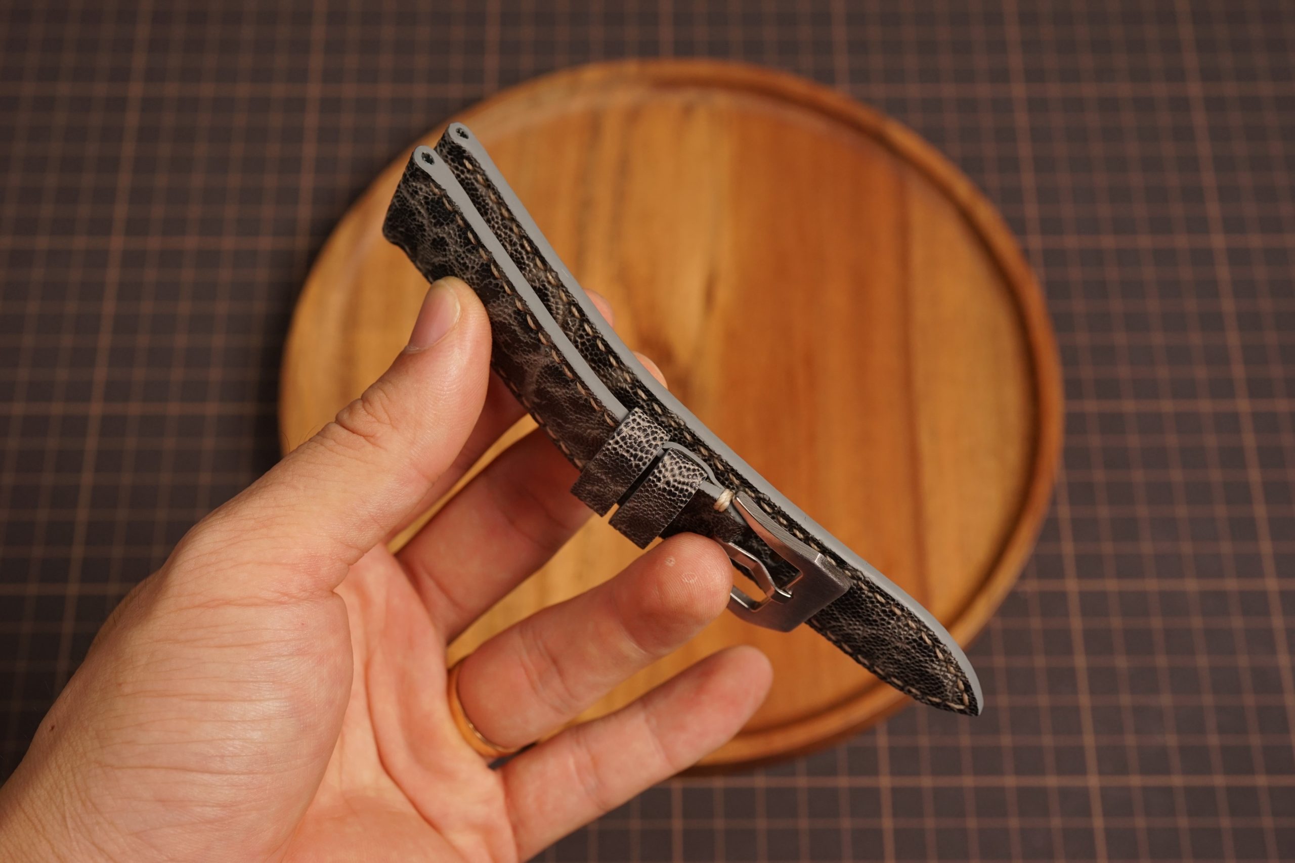 Exotic Gray Elephant Leather Watch Strap for Panerai 20mm 22mm 24mm 26mm (18) Exotic Gray Elephant Leather Watch Strap for Panerai 20mm 22mm 24mm 26mm