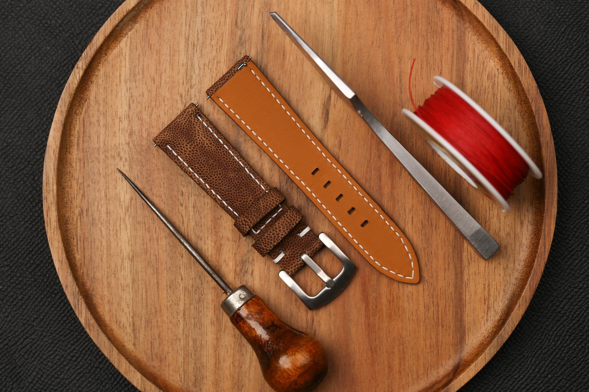 Bespoke Brown Elephant Leather Watch Strap, Oris Watch Strap (3) Bespoke Brown Elephant Leather Watch Strap, Oris Watch Strap