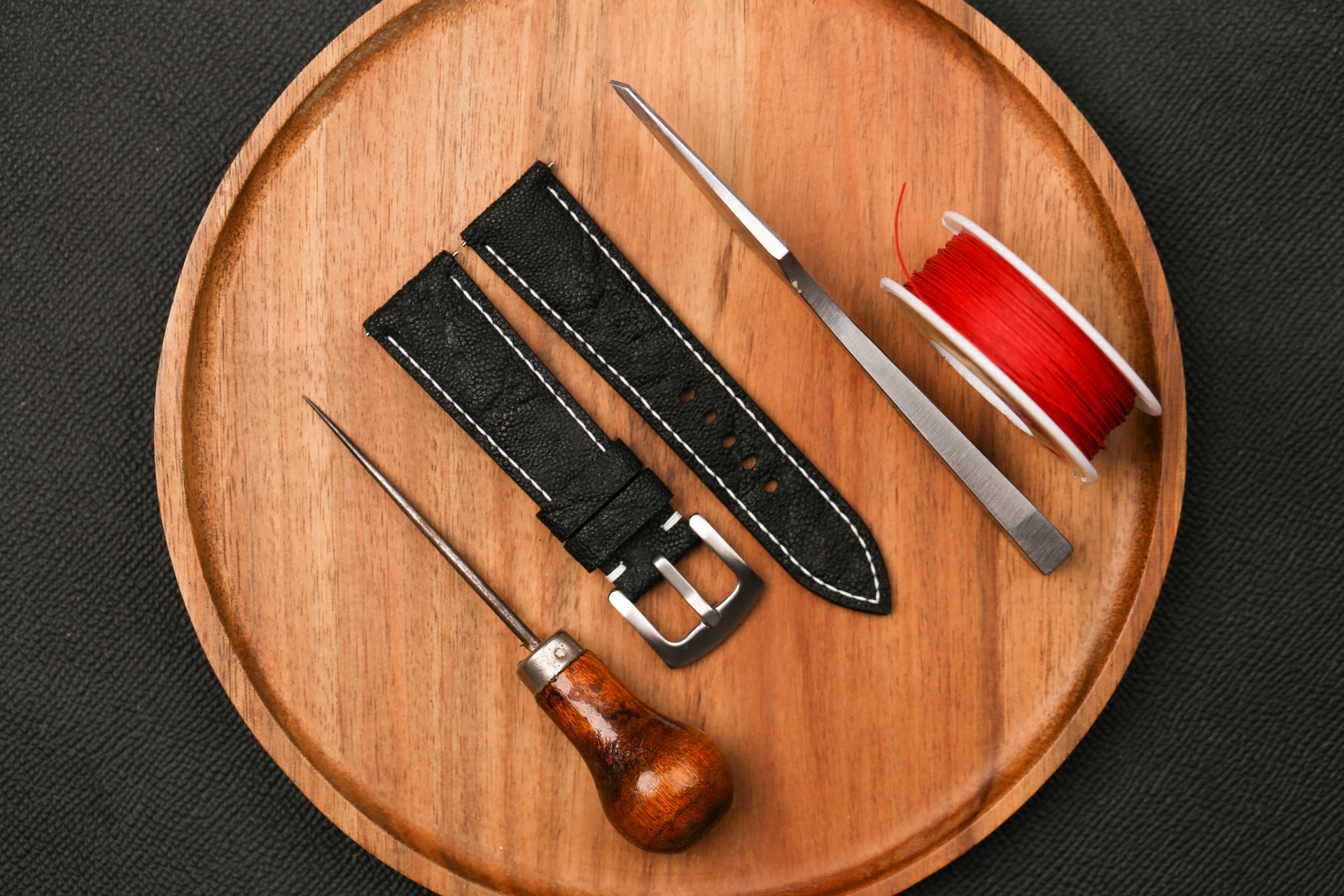 Bespoke black elephant leather watch strap for Oris watch (15) Bespoke black elephant leather watch strap for Oris watch