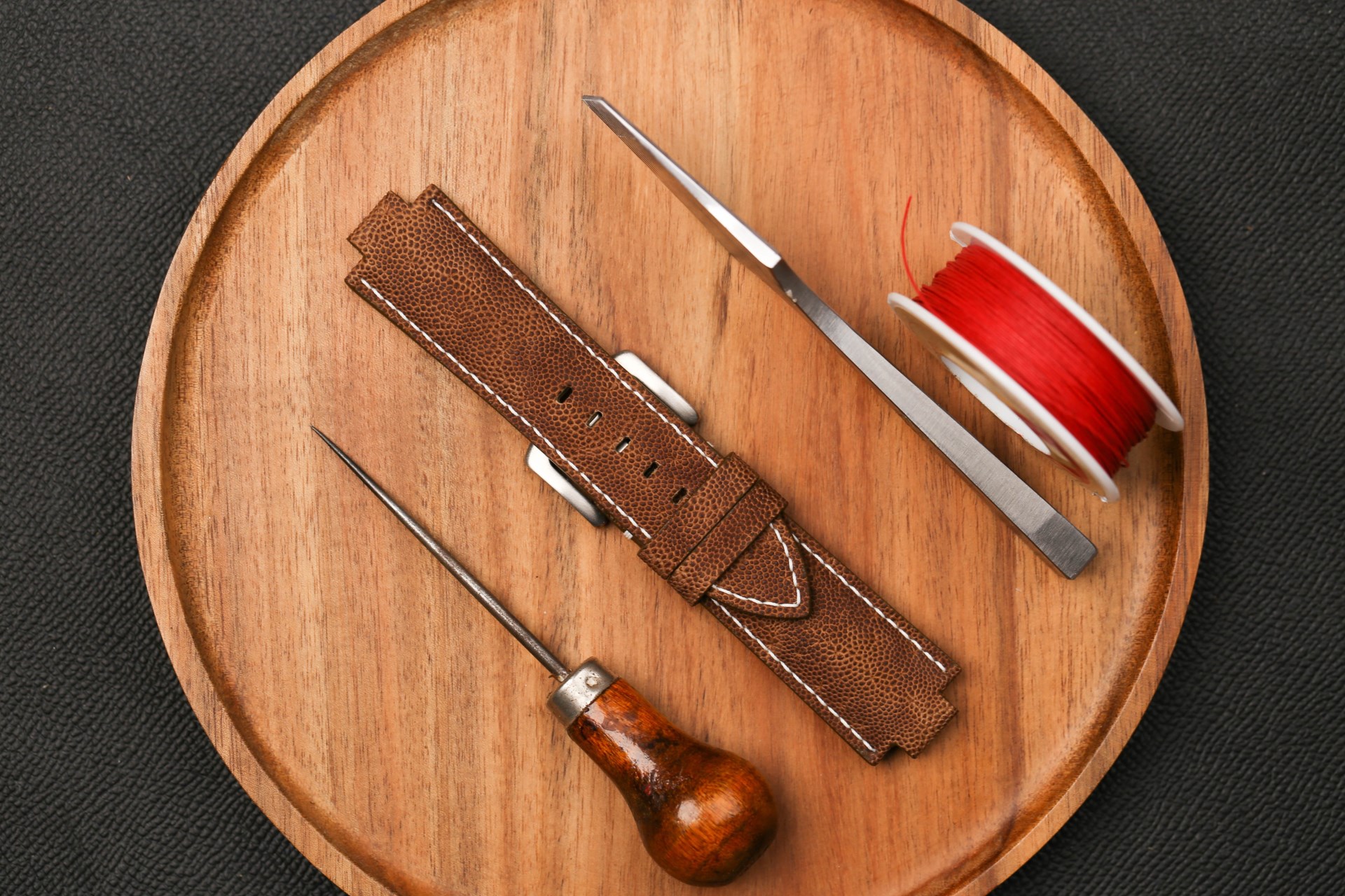 Bespoke brown Elephant leather watch strap for Oris Aquis 43mm (1) Bespoke brown Elephant leather watch strap for Oris Aquis 43mm