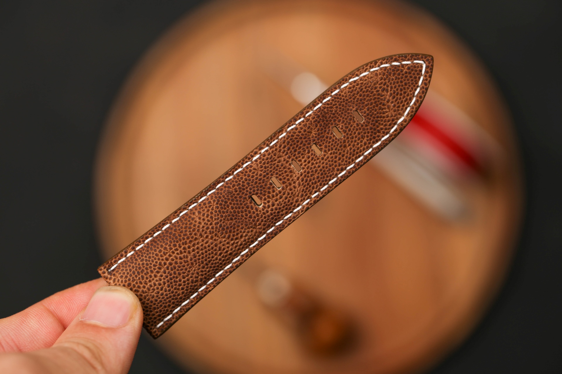 Bespoke brown Elephant leather watch strap for Oris Aquis 43mm (18) Bespoke brown Elephant leather watch strap for Oris Aquis 43mm