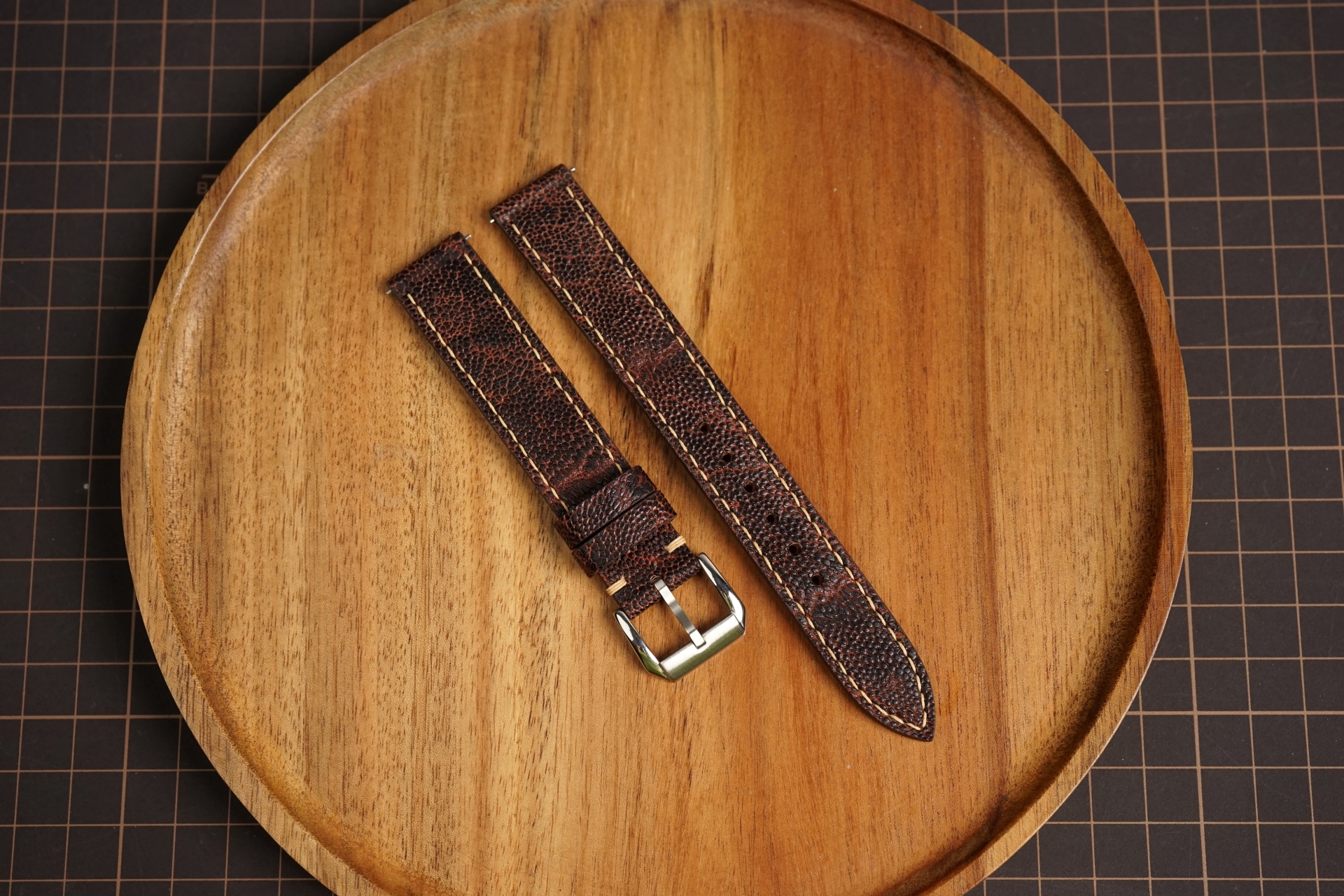 Bespoke Exotic Burgundy Elephant Leather Watch Strap, slim watch strap (8) Bespoke Exotic Burgundy Elephant Leather Watch Strap, slim watch strap