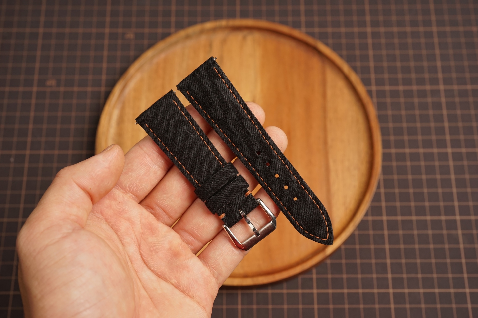 Bespoke Black Jean Watch Strap, Custom Omega Watch strap