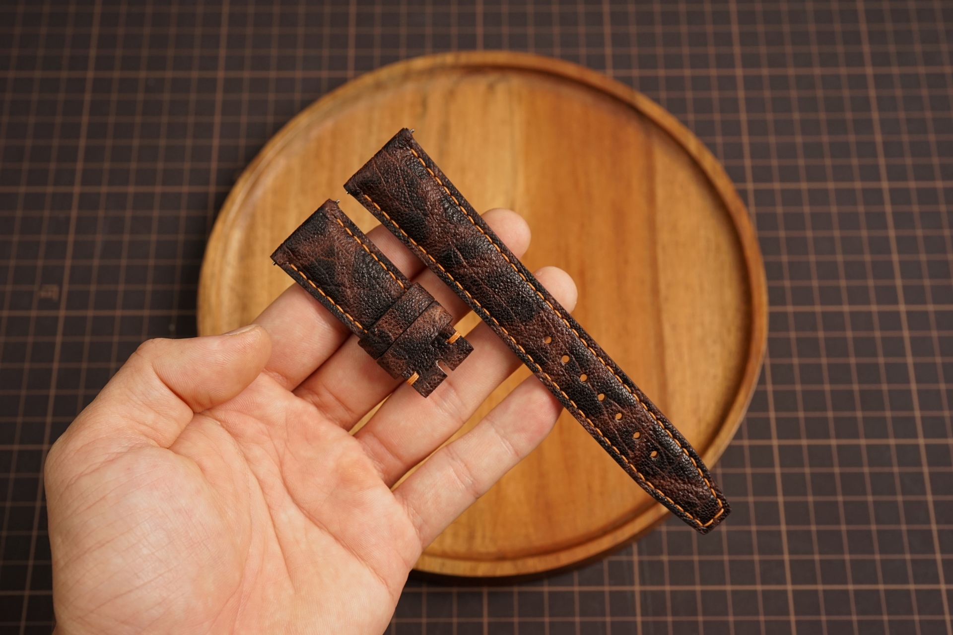 Bespoke Burgundy Exotic Leather Watch Strap for IWC, Custom IWC Pilot Watch Strap 18mm 19mm 20mm 21mm 22mm