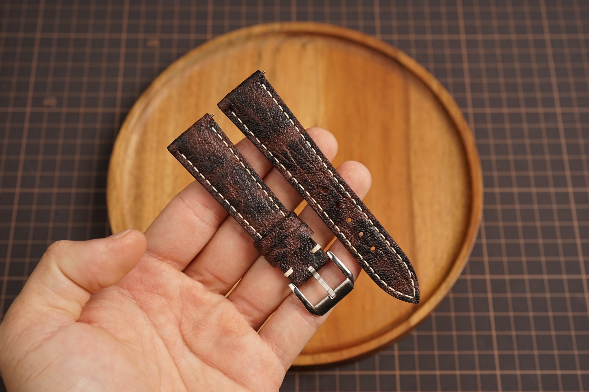 Bespoke Black Burgundy Exotic Leather Watch Strap for Patek Philippe 18mm 19mm 20mm 21mm 22mm