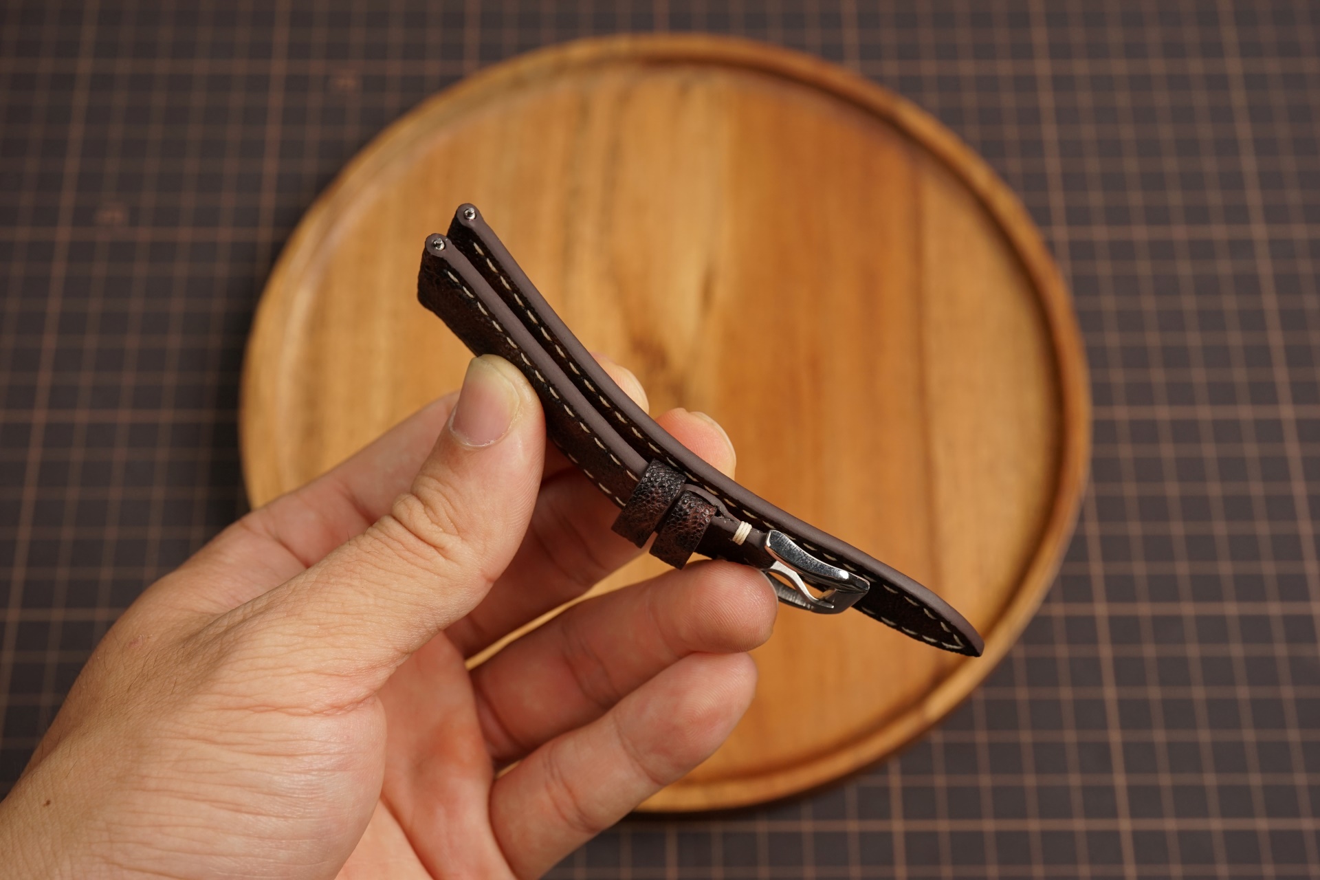 Bespoke Black Burgundy Exotic Leather Watch Strap for Patek Philippe 18mm 19mm 20mm 21mm 22mm (3) Bespoke Black Burgundy Exotic Leather Watch Strap for Patek Philippe 18mm 19mm 20mm 21mm 22mm