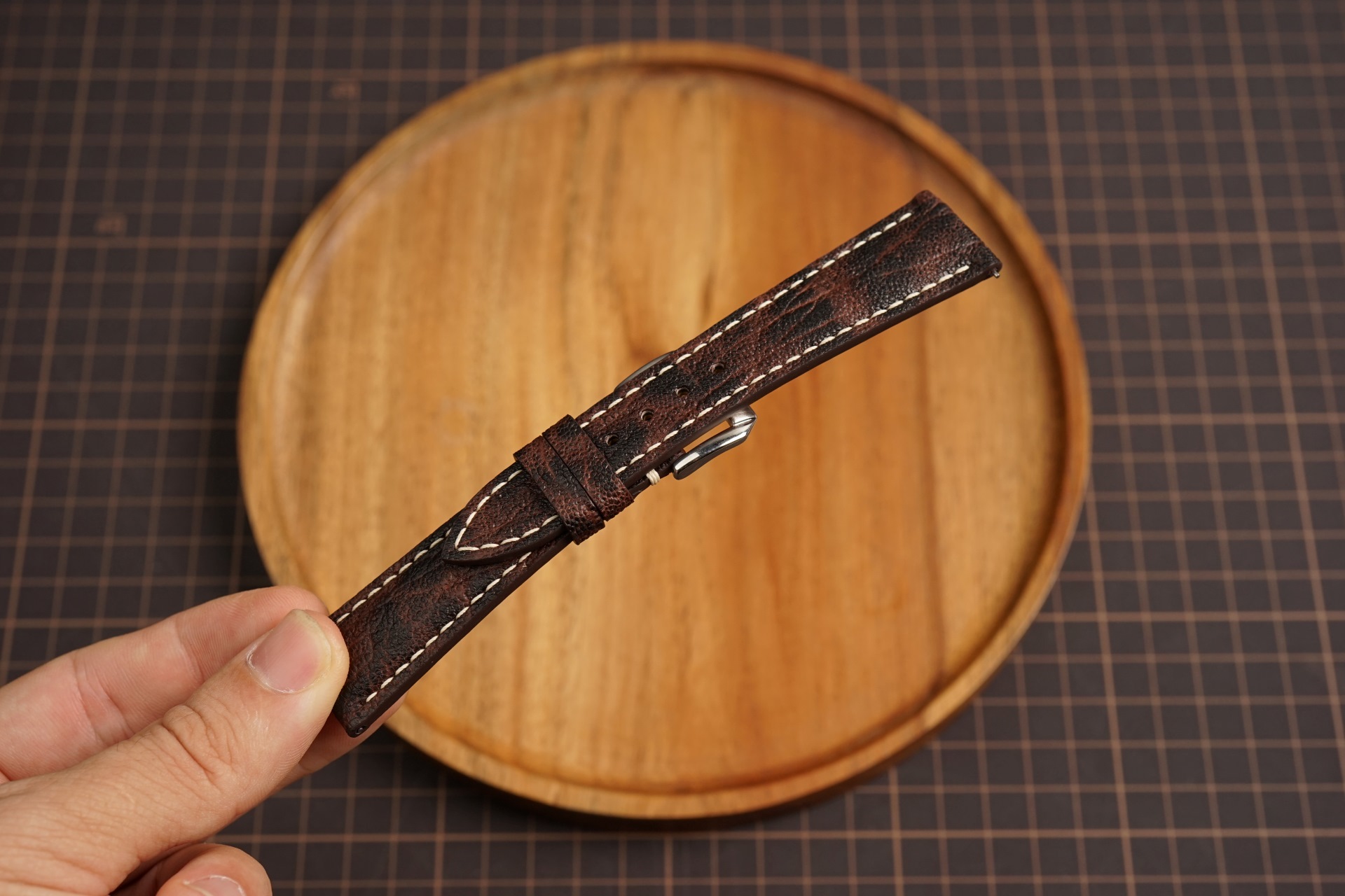 Bespoke Black Burgundy Exotic Leather Watch Strap for Patek Philippe 18mm 19mm 20mm 21mm 22mm (6) Bespoke Black Burgundy Exotic Leather Watch Strap for Patek Philippe 18mm 19mm 20mm 21mm 22mm