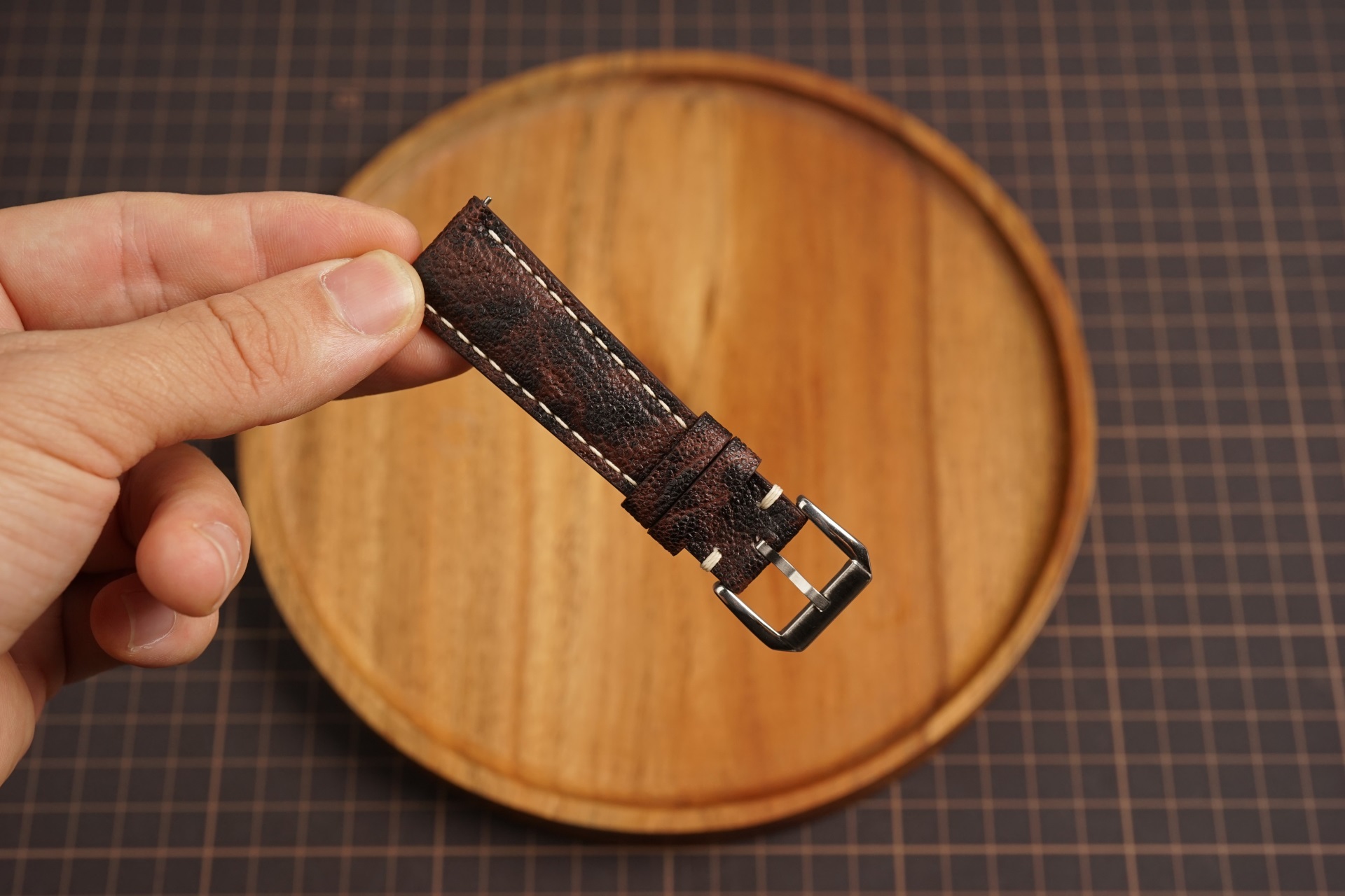 Bespoke Black Burgundy Exotic Leather Watch Strap for Patek Philippe 18mm 19mm 20mm 21mm 22mm (7) Bespoke Black Burgundy Exotic Leather Watch Strap for Patek Philippe 18mm 19mm 20mm 21mm 22mm