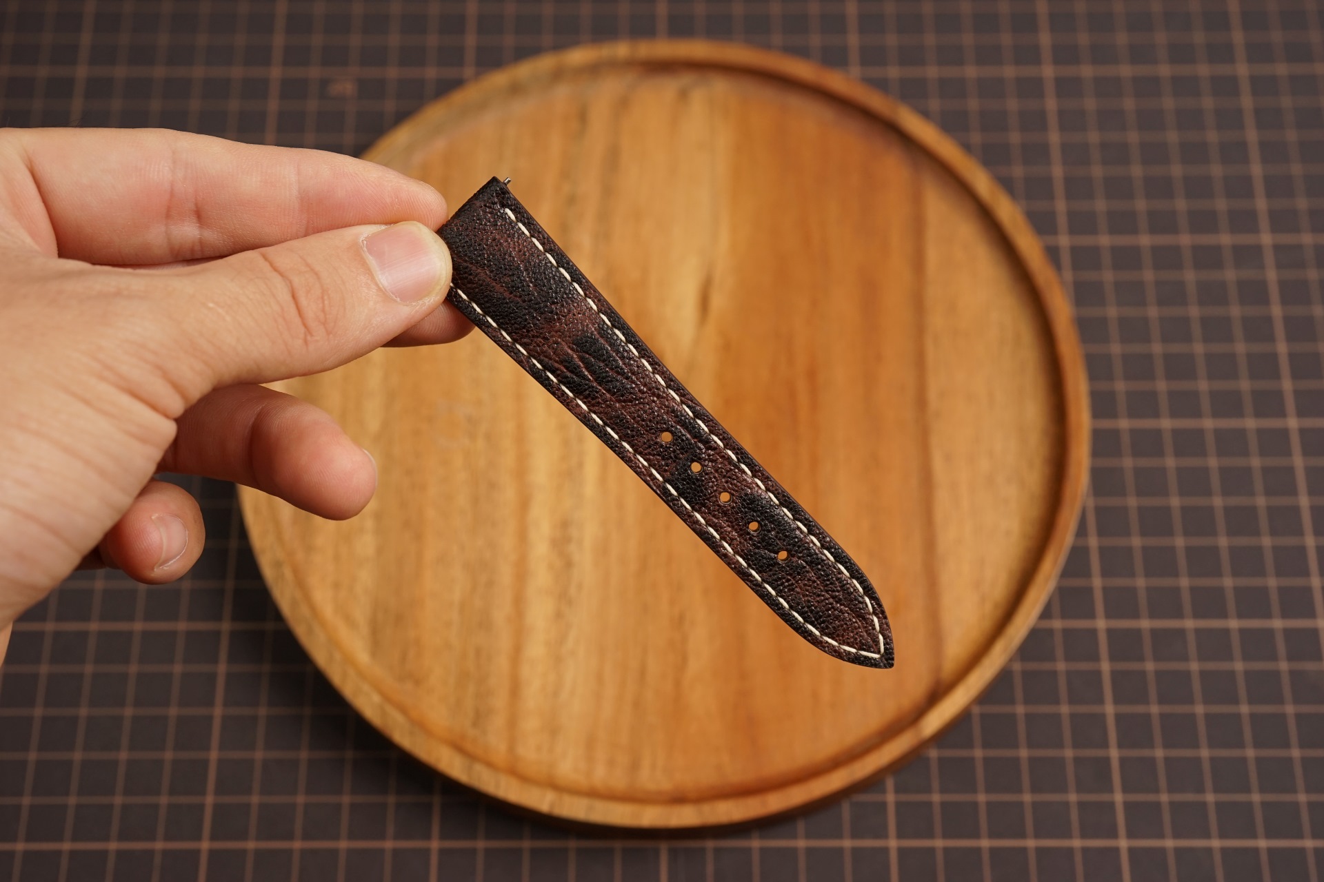 Bespoke Black Burgundy Exotic Leather Watch Strap for Patek Philippe 18mm 19mm 20mm 21mm 22mm (8) Bespoke Black Burgundy Exotic Leather Watch Strap for Patek Philippe 18mm 19mm 20mm 21mm 22mm